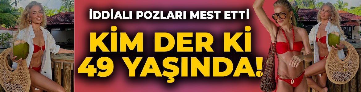 Burcu Esmersoy'dan iddialı paylaşım: Kırmızı renk bikinisiyle pozlar verdi