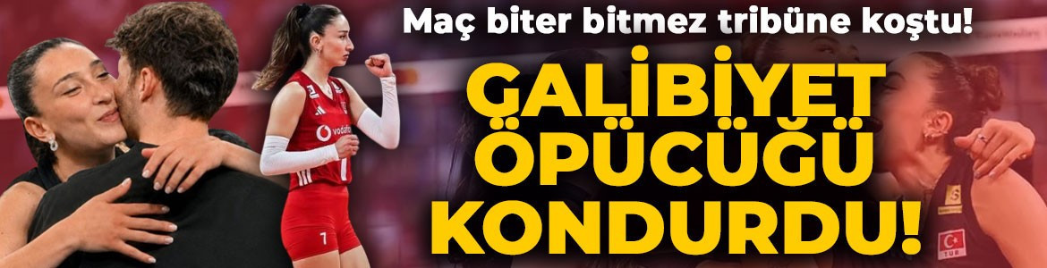 Hande Baladın'dan Onuralp Bitim'e galibiyet öpücüğü! Taze aşk tribüne damga vurdu