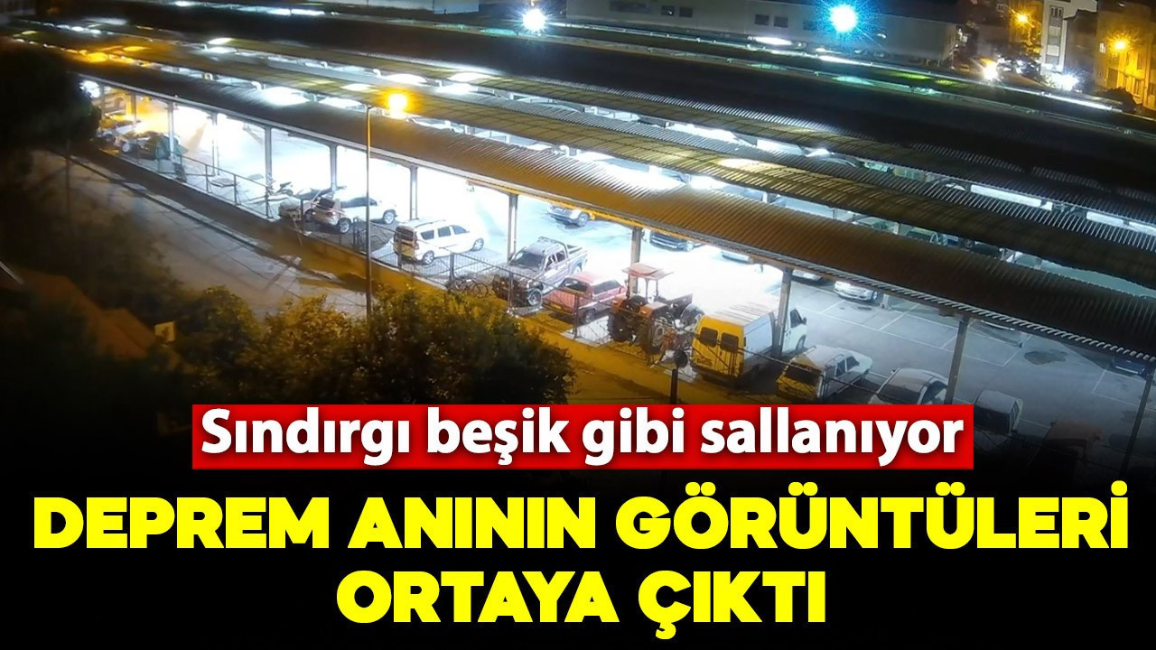 Sındırgı'da meydana gelen 4.8 büyüklüğündeki deprem kamerada