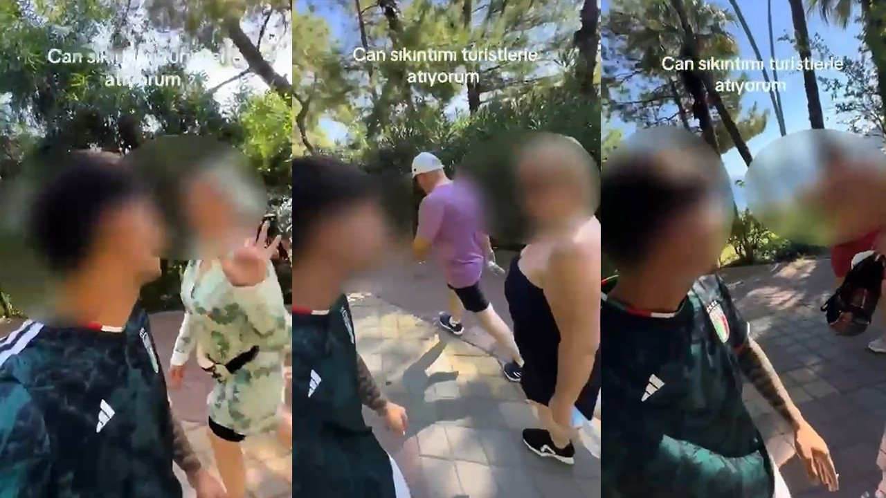 Turistleri rahatsız etmişti! "Turistlere takılıyorum" paylaşımı emniyette bitti