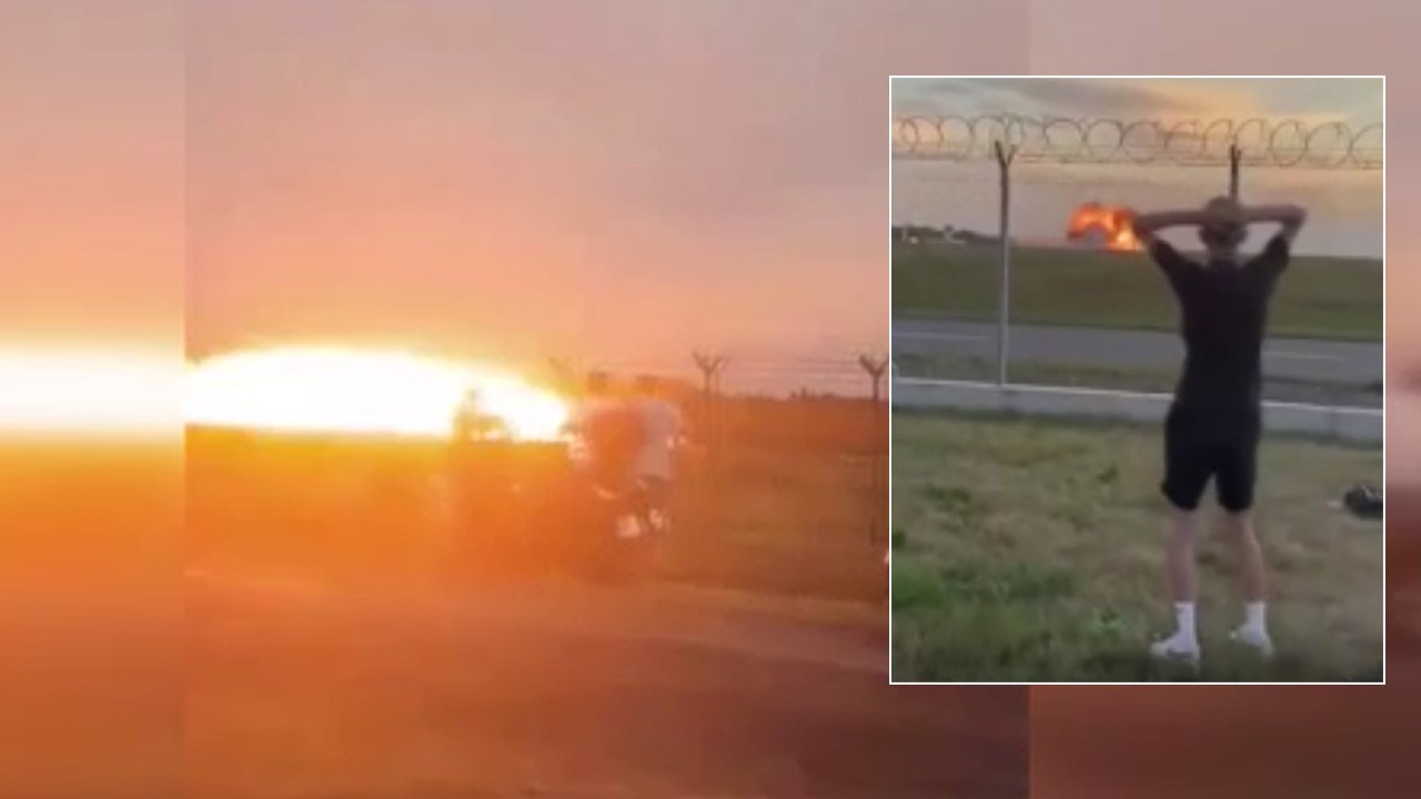 F-16 savaş uçağı yere çakıldı! O anlar kamerada