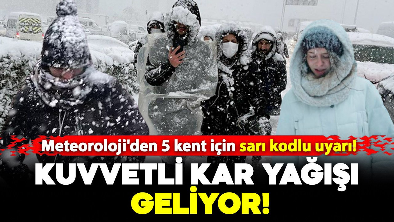 Meteoroloji'den 5 kent için sarı kodlu uyarı! Kuvvetli kar yağışı geliyor: O illerde yaşayan vatandaşlar dikkat!