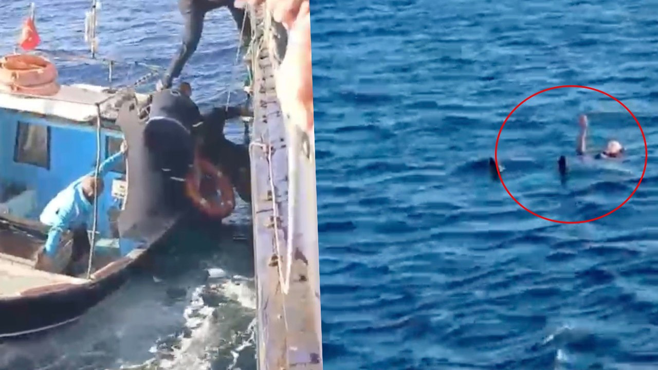 Denizin ortasında korku dolu anlar! Bir anda feribottan atladı