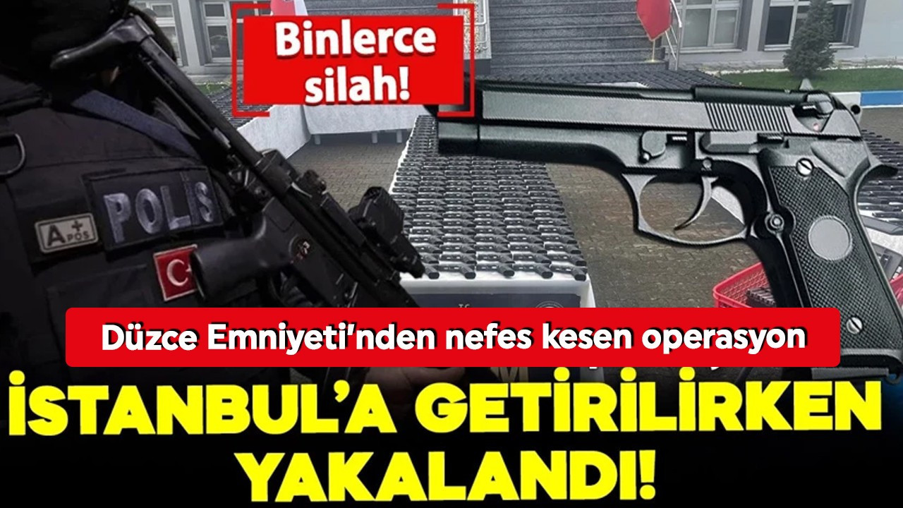 Düzce Emniyeti'nden nefes kesen operasyon! Binlerce silah İstanbul'a getirilirken yakalandı!