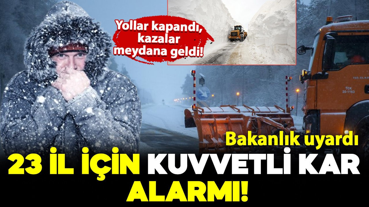 23 il için peş peşe yoğun kar yağışı uyarısı: Birçok köy ve mezra yolu kapandı.. O bölgelerde TIR geçişlerine izin verilmiyor!