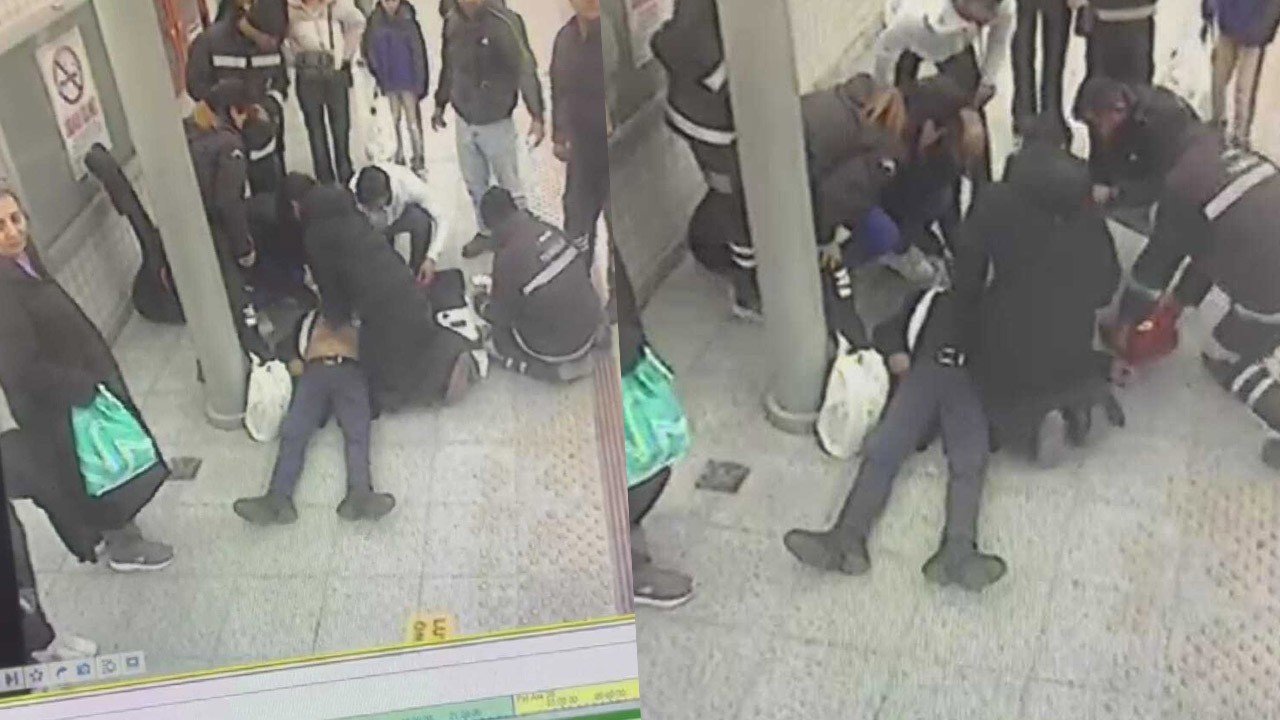 Tren istasyonunda panik anları! Yaşlı adamın bir anda kalbi durdu: O anlar kamerada