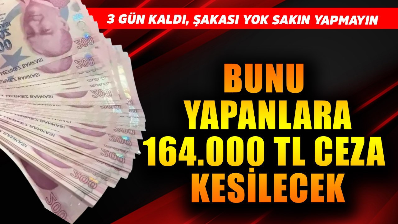 3  gün kaldı, şakası yok! Bunu yapanlara 164.000 TL ceza kesilecek