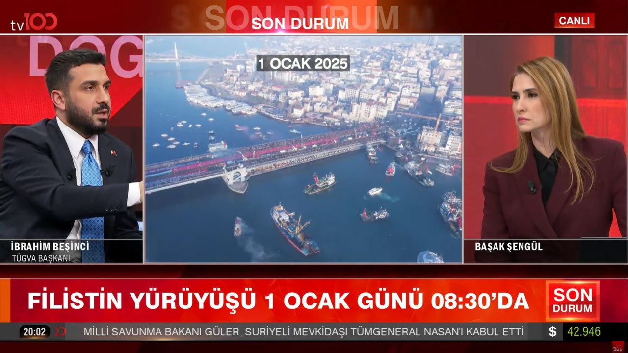 Türkiye 1 Ocak’ta Gazze için tek yürek olacak! TÜGVA Başkanı İbrahim Beşinci tv100’de konuştu: “Katil İsrail’in en büyük gücü sessizlik, bu sessizliği yırtıp atalım!”