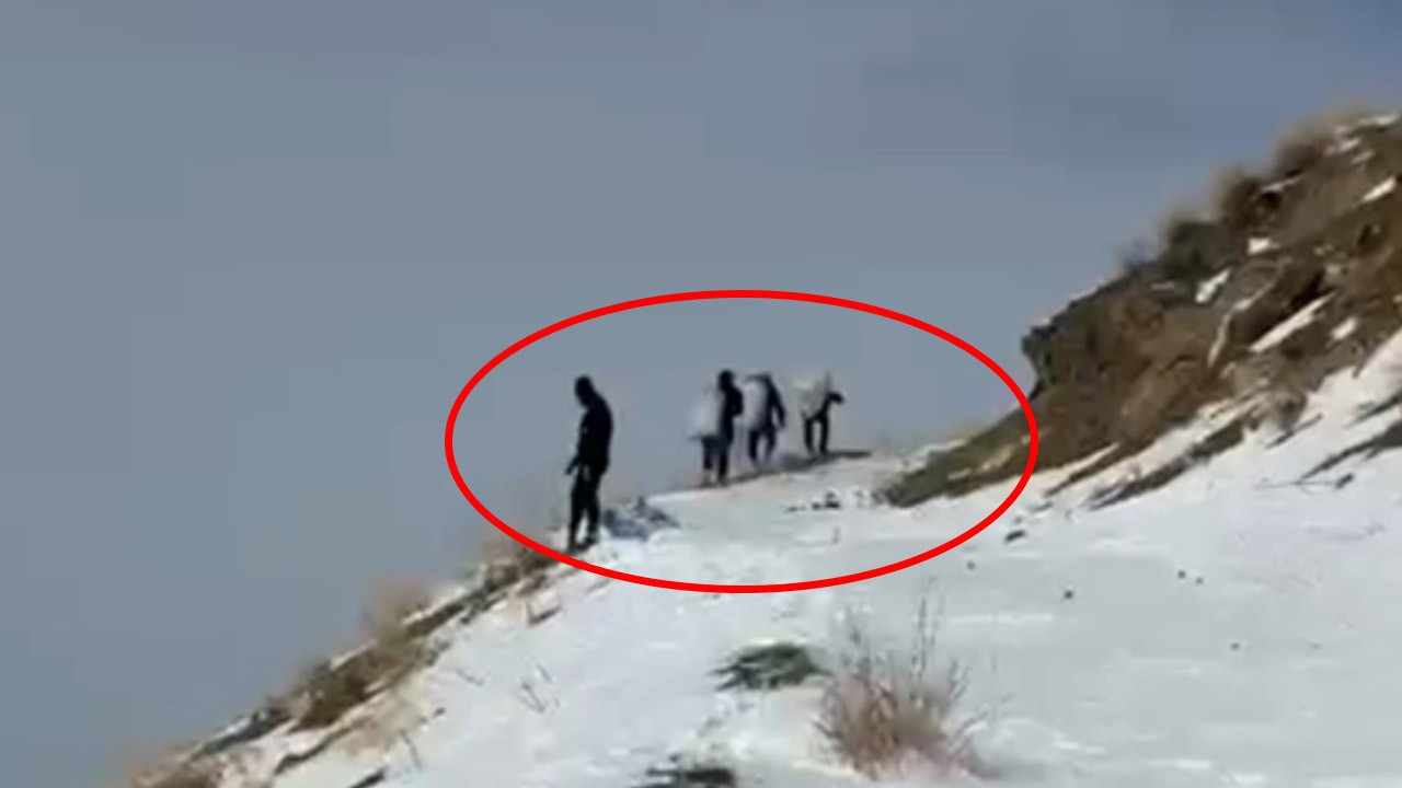 Hakkari'de 70 tanesi açlıktan titriyordu! 1000'lerce adım atarak dağın zirvesine yanlarına gittiler