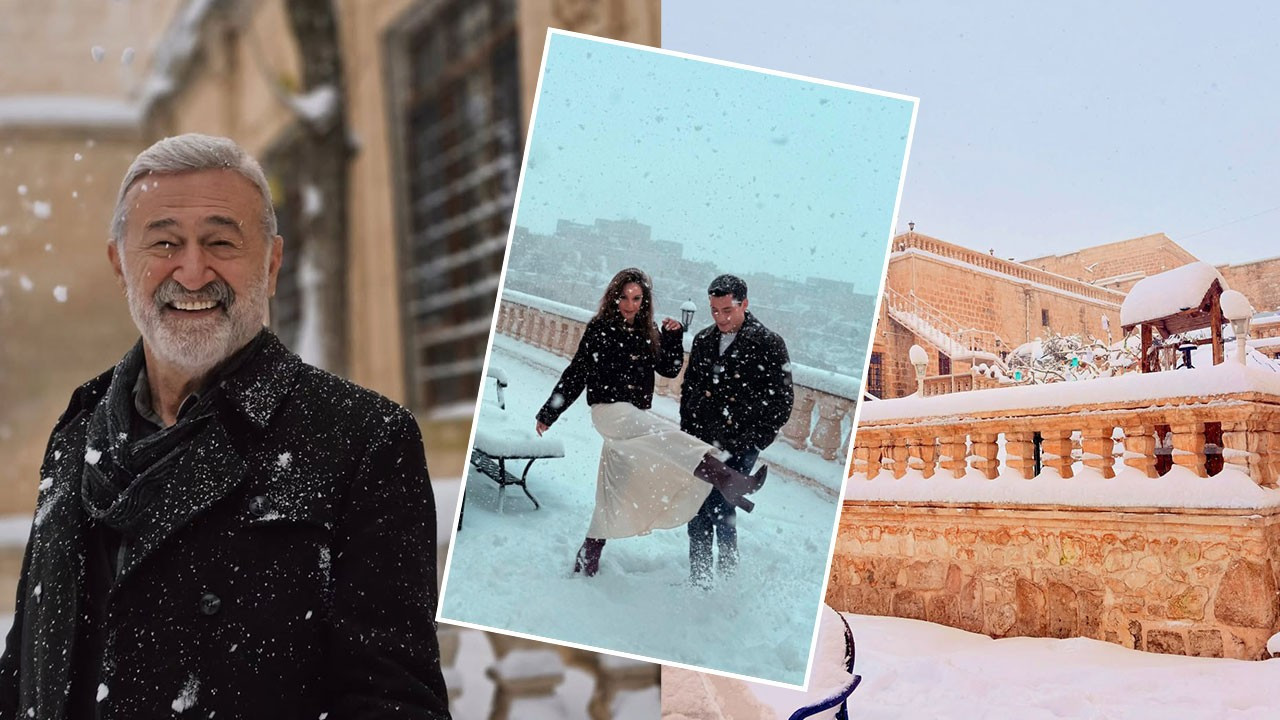 Uzak Şehir dizisinin setinde kar sevinci! Beyaza bürünmüş karelere beğeni yağdı