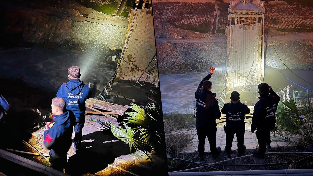 Hatay'da köprü çöktü! Faciadan dönüldü