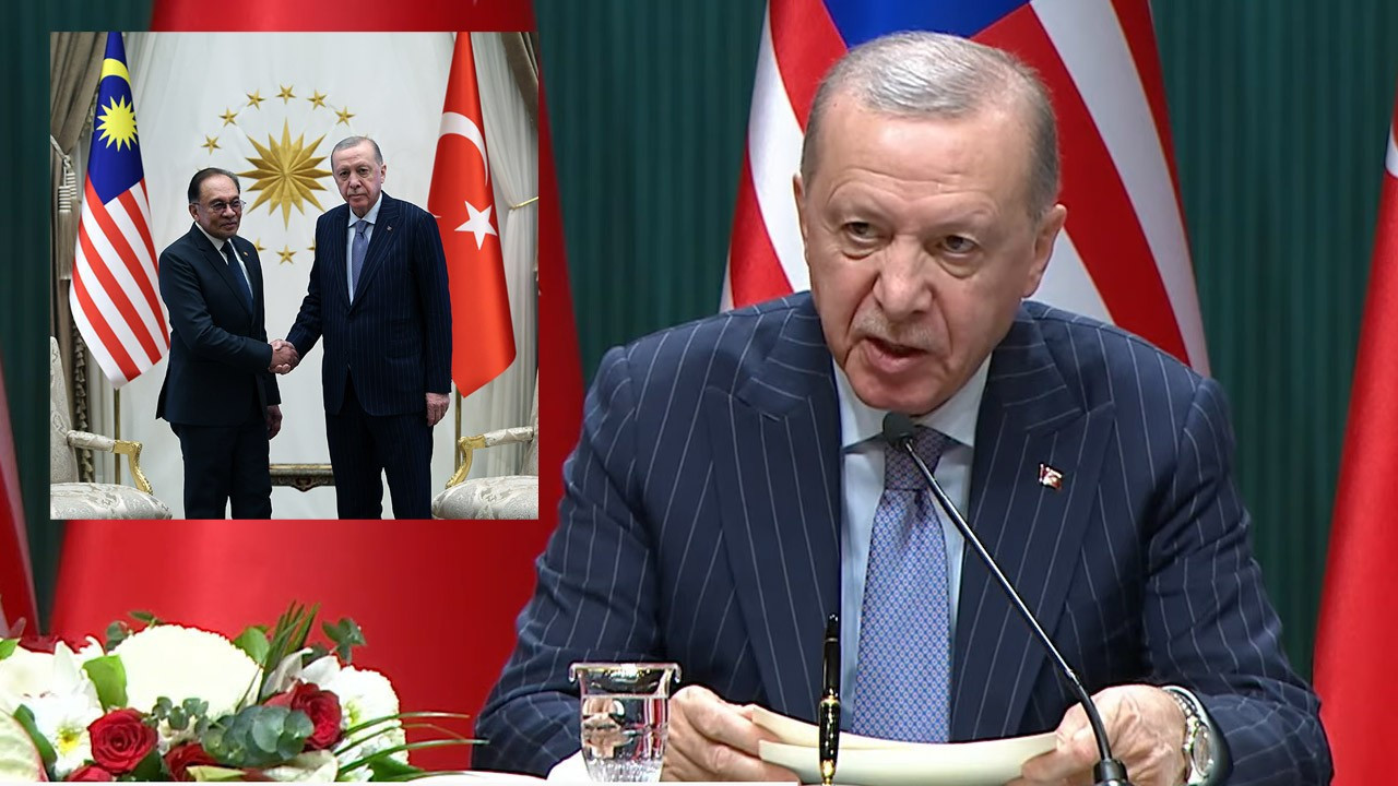 Malezya Başbakanı Enver İbrahim Ankara'da! Cumhurbaşkanı Erdoğan'dan önemli açıklamalar