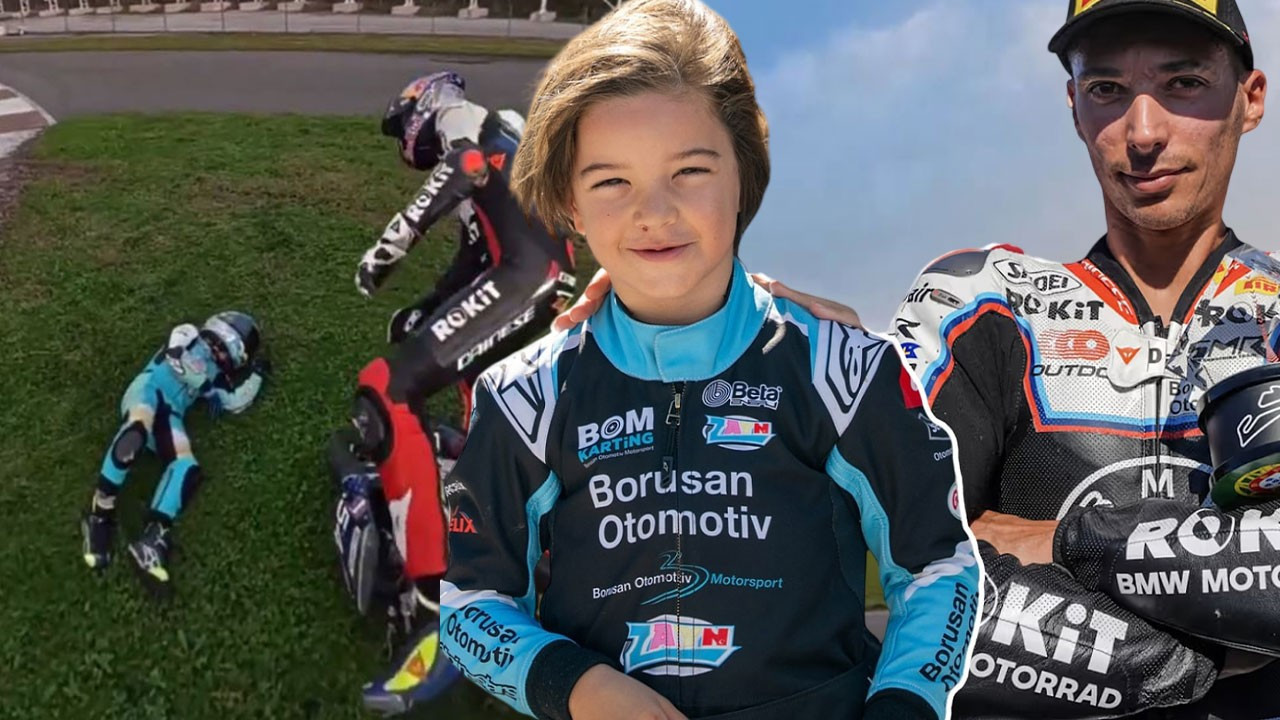 Pistte yürekler ağza geldi! Kenan Sofuoğlu'nun 7 yaşındaki oğlu Zayn Sofuoğlu ve Toprak Razgatlıoğlu kaza yaptı!