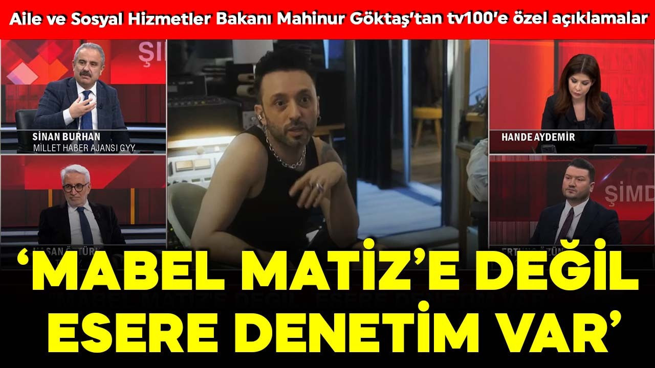 Aile ve Sosyal Hizmetler Bakanı Mahinur Göktaş’tan tv100’e özel açıklamalar: Mabel Matiz’e değil esere denetim var