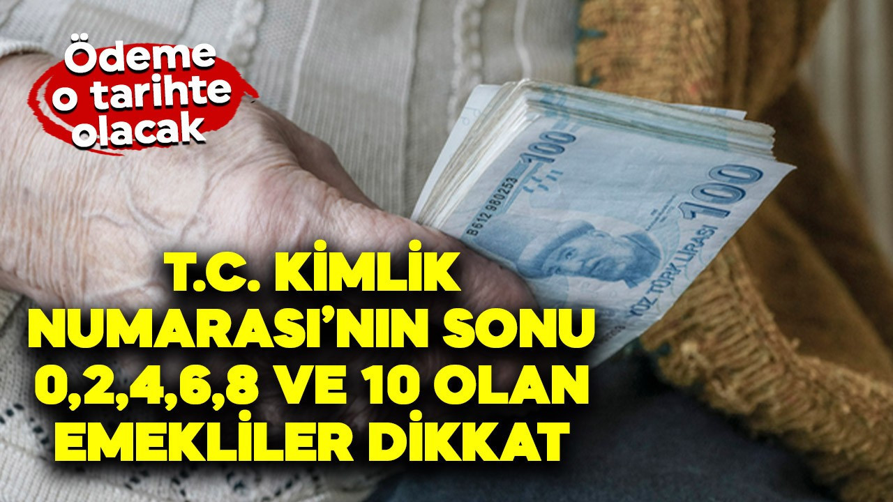 T.C. Kimlik Numarası'nın sonu 0, 2, 4, 6, 8, 10 olan emekliler dikkat! Ödeme o tarihte olacak