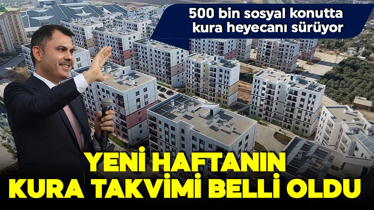 TOKİ’de kura heyecanı sürüyor! Yeni haftanın takvimi belli oldu