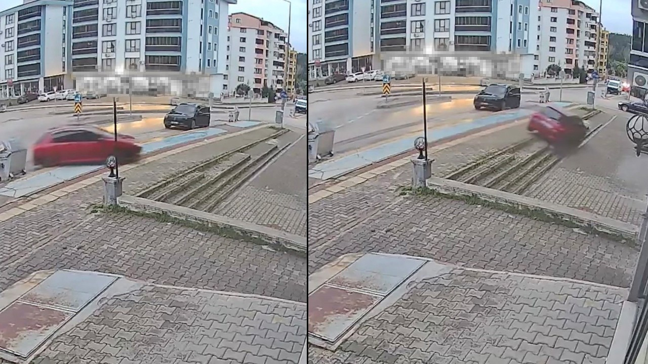 Direksiyon dersinde öyle bir şey yaptı ki!.. Otomobil adeta uçtu