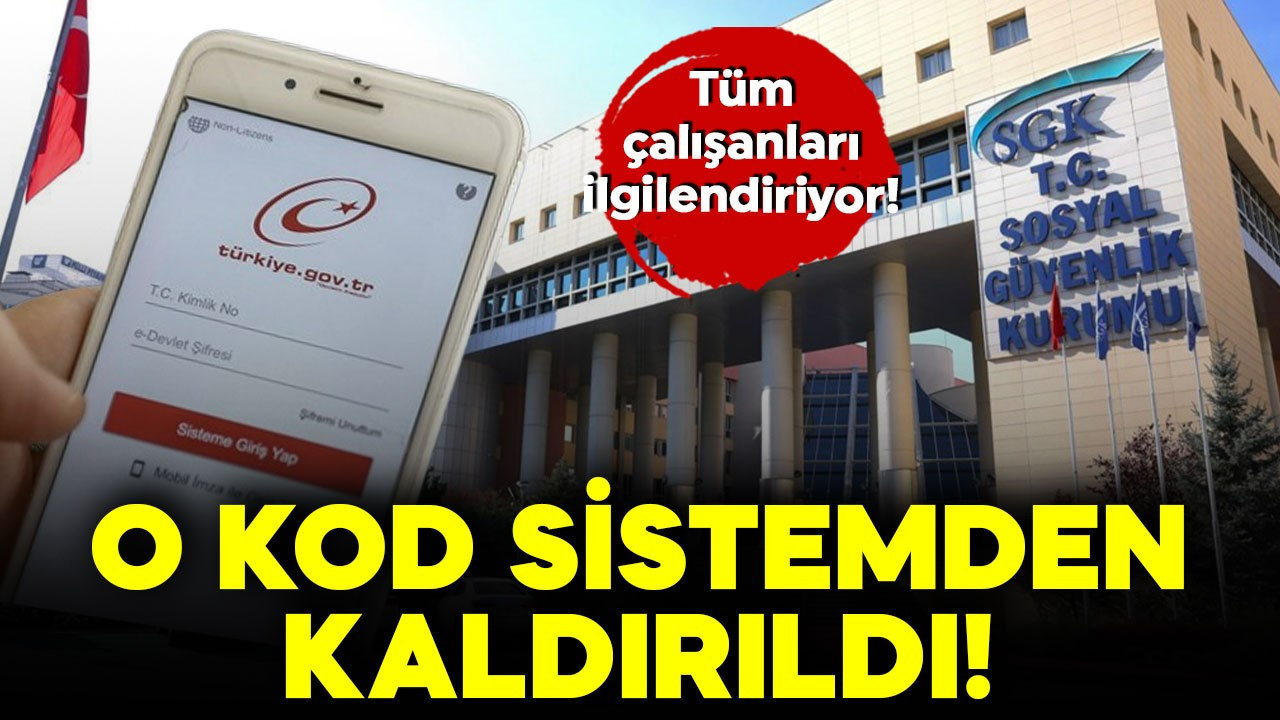 Tüm çalışanları ilgilendiriyor! e-Devlet'te o kod sistemden kaldırıldı