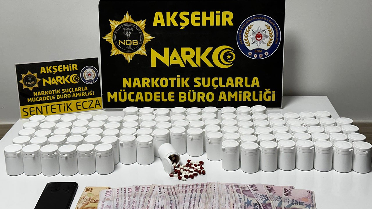 Akşehir'de uyuşturucu operasyonu: 5 bin 500 hap ele geçirildi
