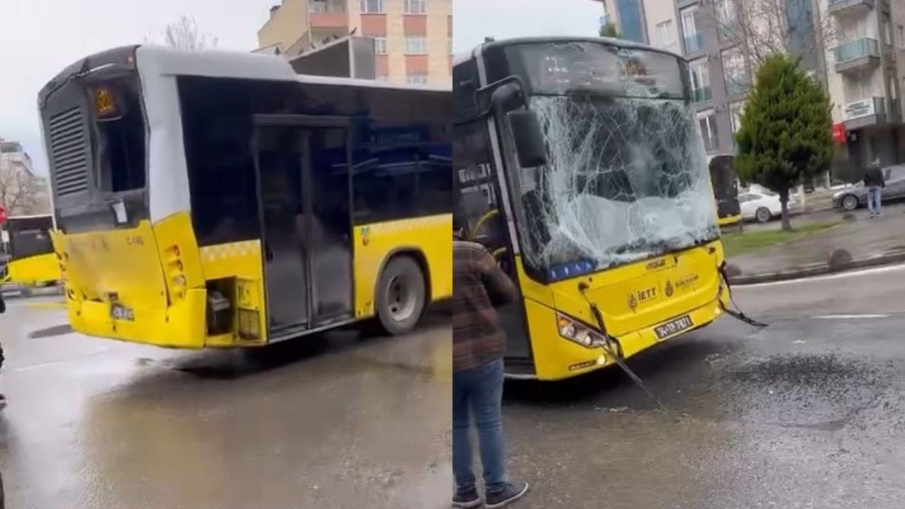 Sancaktepe'de 2 İETT otobüsü çarpıştı: Yaralılar var