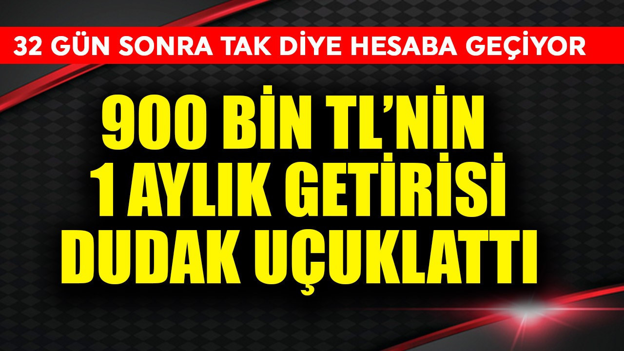 900 bin TL'nin 1 aylık getirisi dudak uçuklattı! 32 gün sonra tak diye hesaba geçiyor