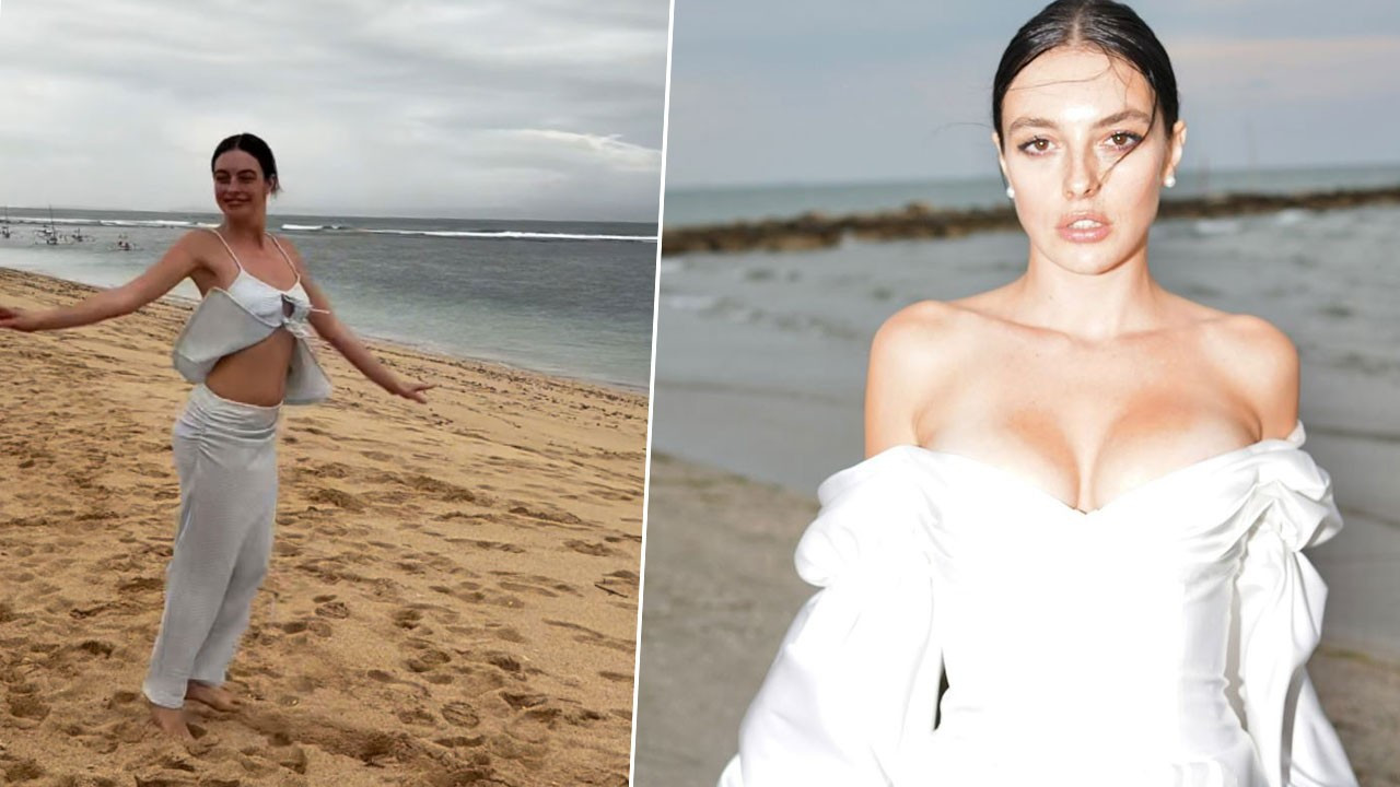 Melis Sezen'den Bali'de dans şov! Okyanusa karşı hünerlerini sergiledi