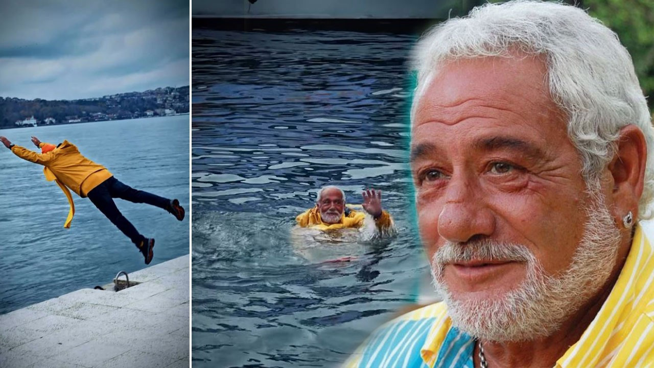 Fedon'dan ters köşe! Buz gibi havada Boğaz'da denize girdi