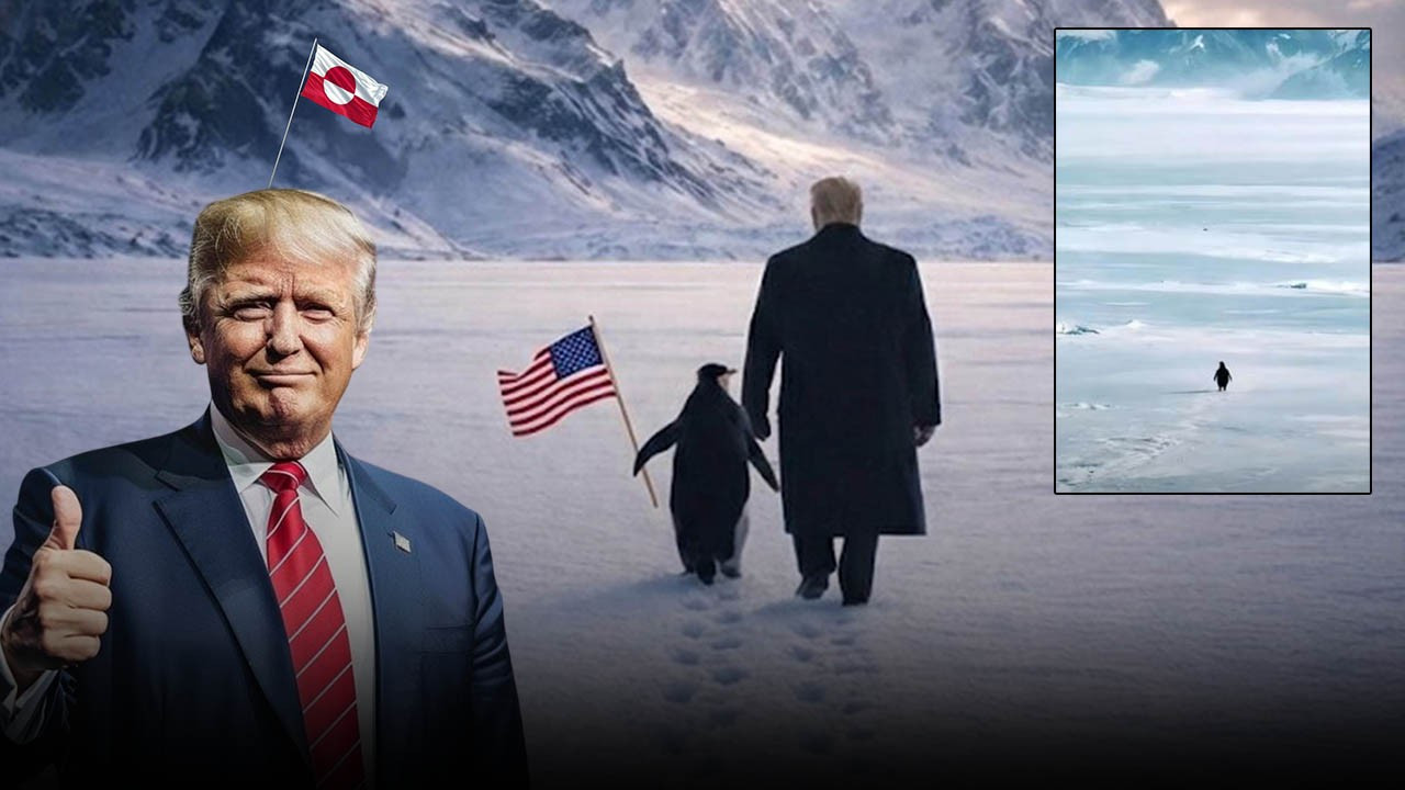 'Nihilist penguen' Beyaz Saray’da! Grönland göndermesi viral oldu!