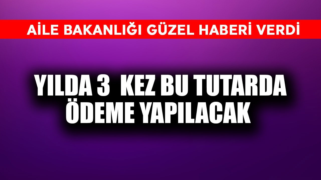 Aile Bakanlığı güzel haber resmen verdi! Yılda 3 kez bu tutarda ödeme yapılacak