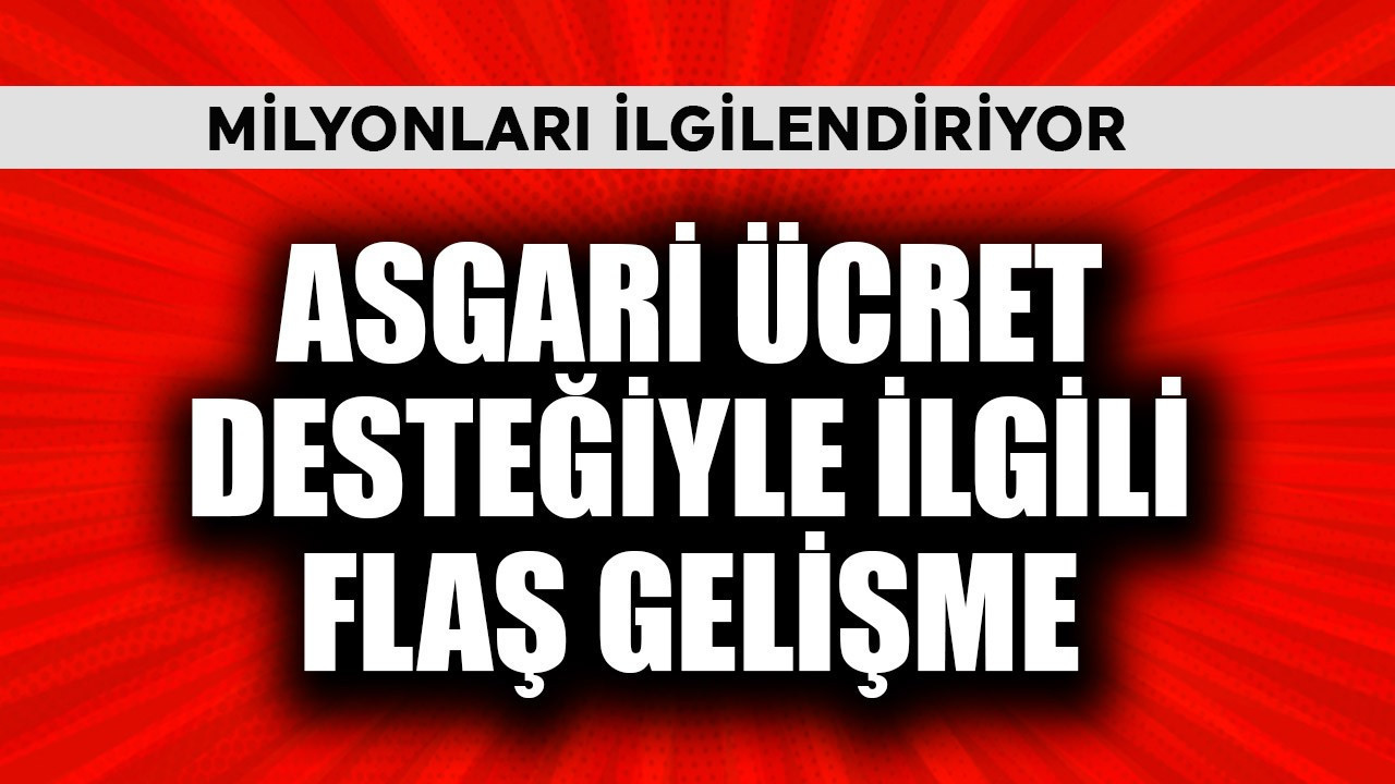 Asgari ücret desteğiyle ilgili flaş gelişme! Milyonları ilgilendiriyor