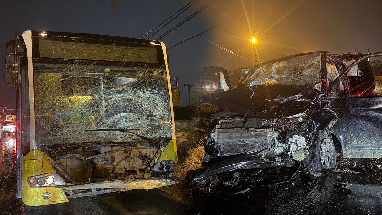 Arnavutköy’de yağış sonrası feci kaza! İETT otobüsü araçla çarpıştı: Ölü ve yaralı var