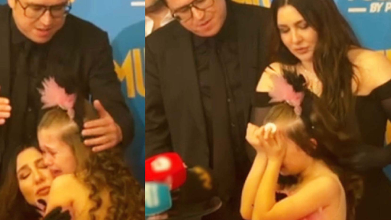 Film galasında duygusal anlar! Babasını kaybeden küçük oyuncu gözyaşlarını tutamadı