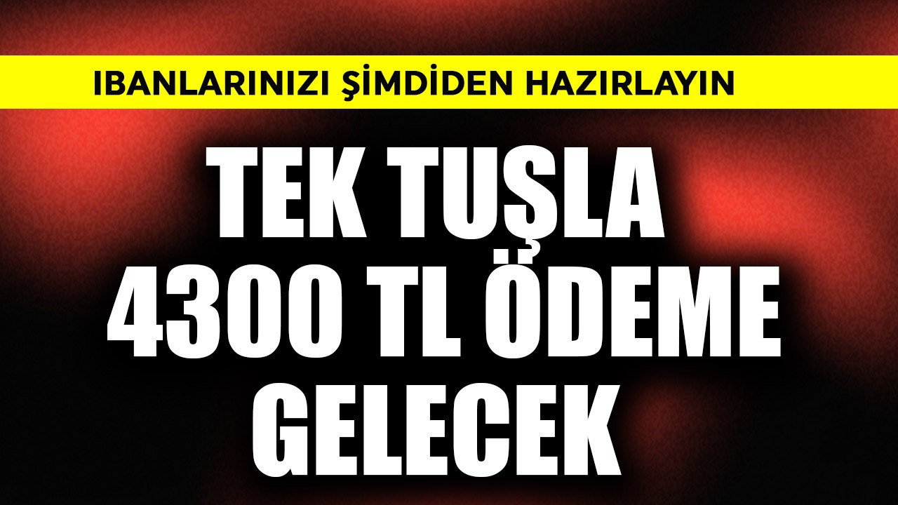 IBAN'ları hazırlayın! Tek tuşla 4300 TL ödeme gelecek