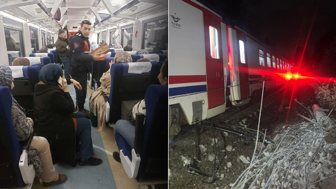 Balıkesir’de korku dolu Anlar! toprak kaydı: Yolcu treni raydan çıktı