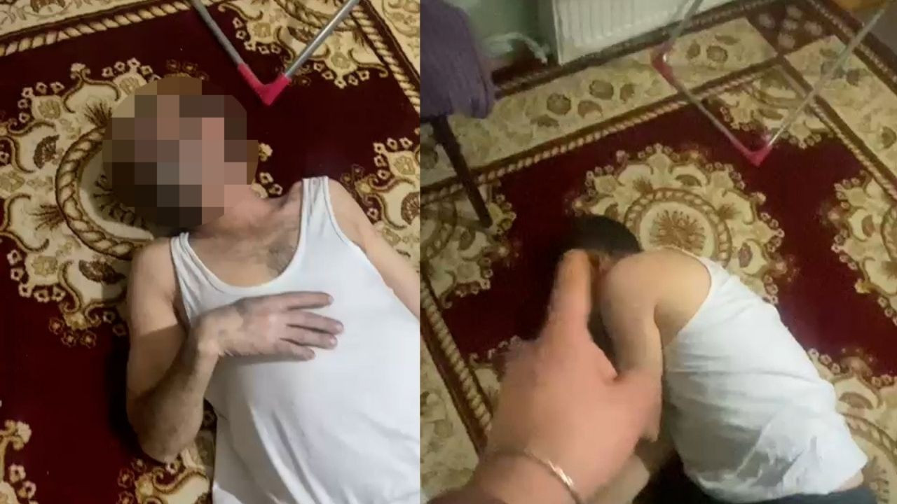 Sosyal medyada tepki çeken görüntüler: Konya'da oğlu vahşeti yaşattı! Engelli babasını darbetti