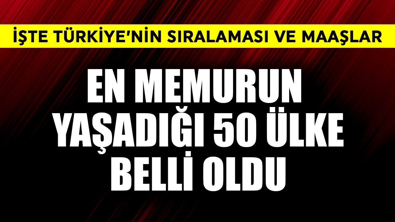 En çok memurun yaşadığı 50 ülke belli oldu! İşte maaşlar ve Türkiye'nin sıralaması