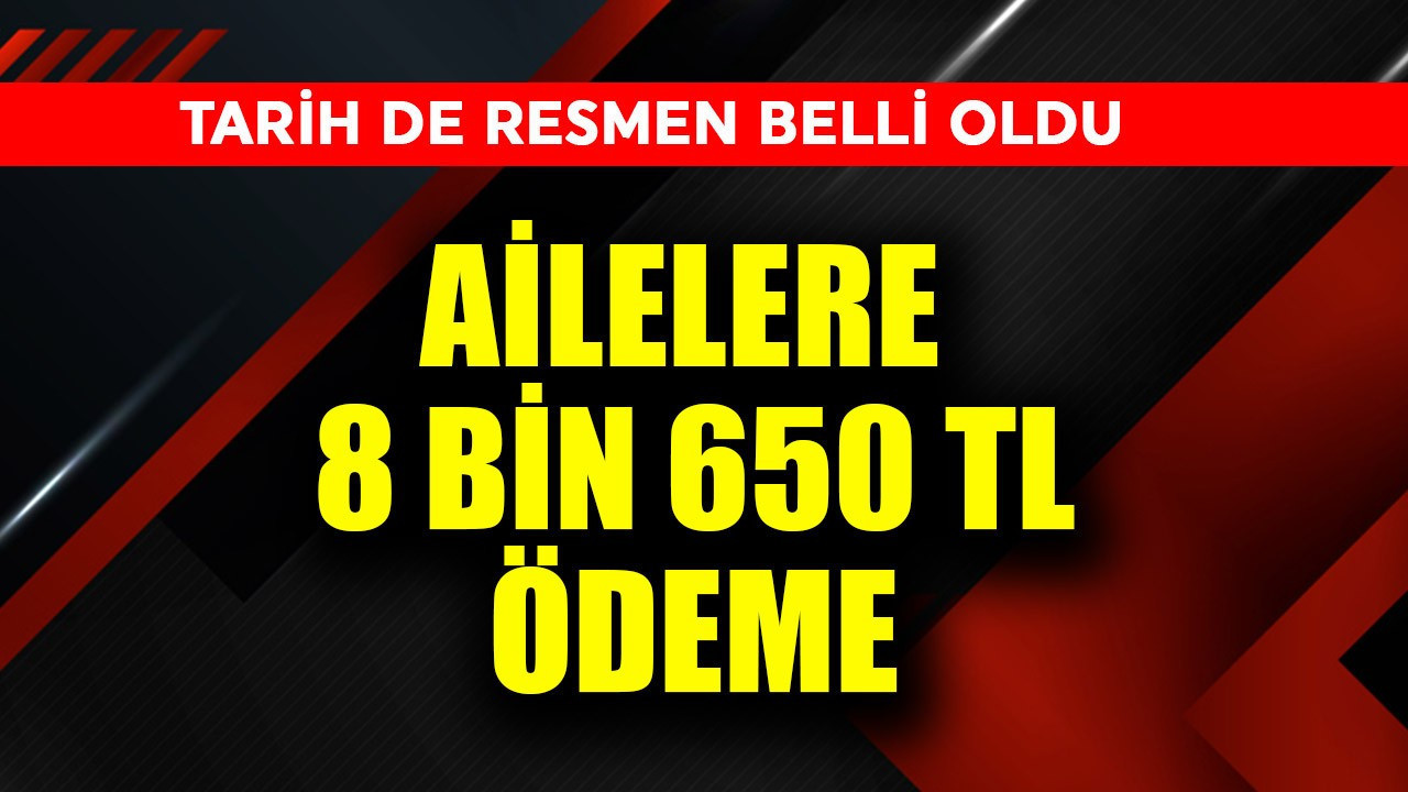 Ailelere 8.650 TL  ödeme! Tarih de resmen belli oldu