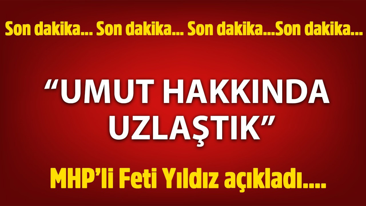 MHP'li Feti Yıldız: Umut hakkında uzlaştık