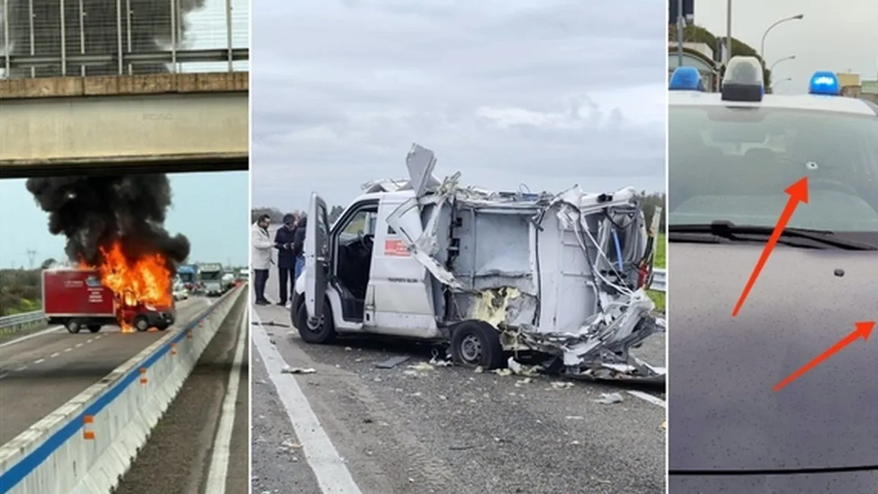 İtalya’da film gibi soygun! Zırhlı aracı patlatmaya çalıştılar! Ortalık savaş alanına döndü