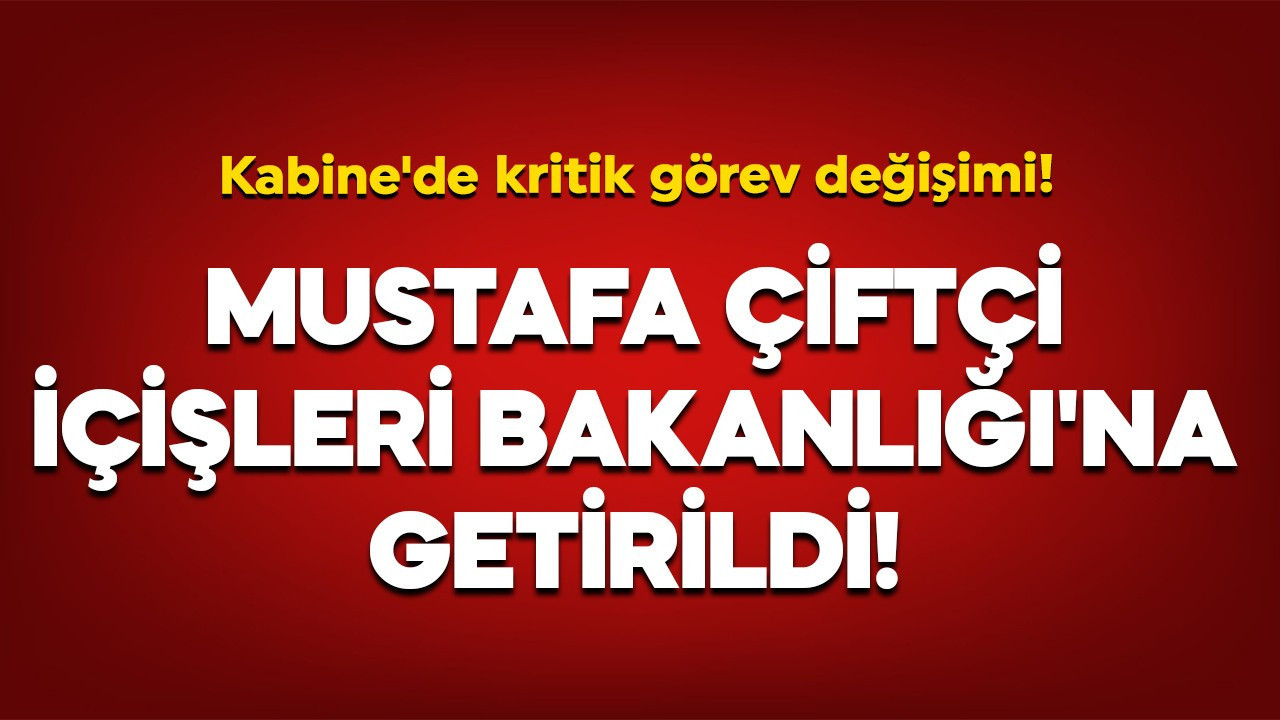 Kabine'de kritik görev değişimi! Mustafa Çiftçi İçişleri Bakanlığı'na getirildi