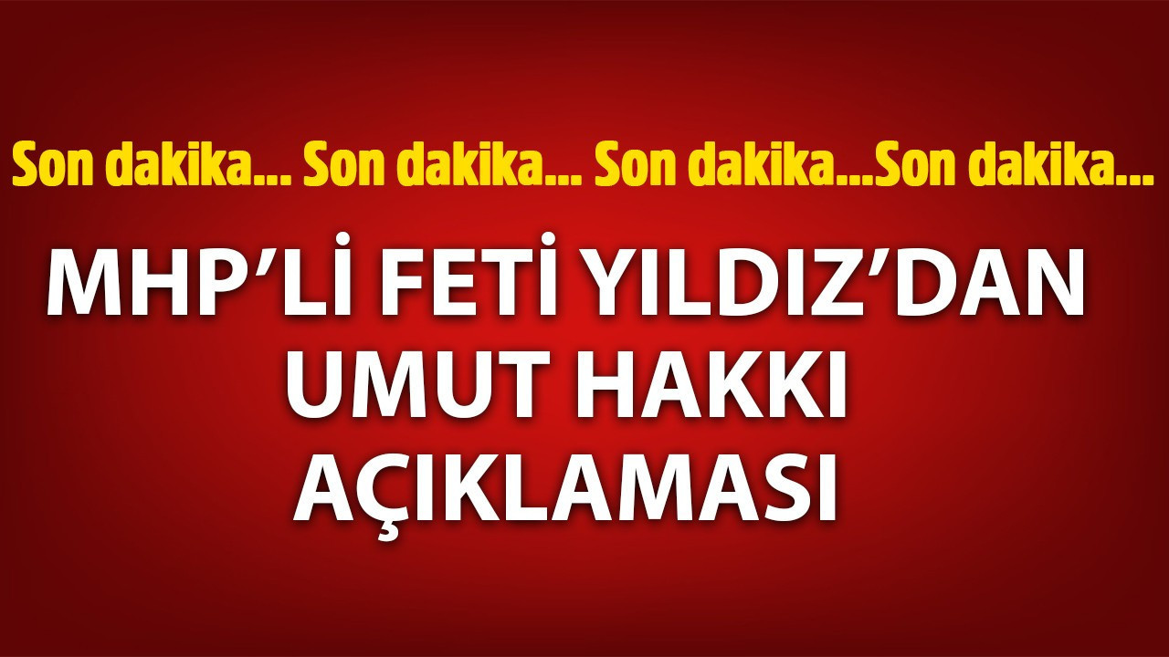 MHP'li Feti Yıldız'dan 'umut hakkı' açıklaması