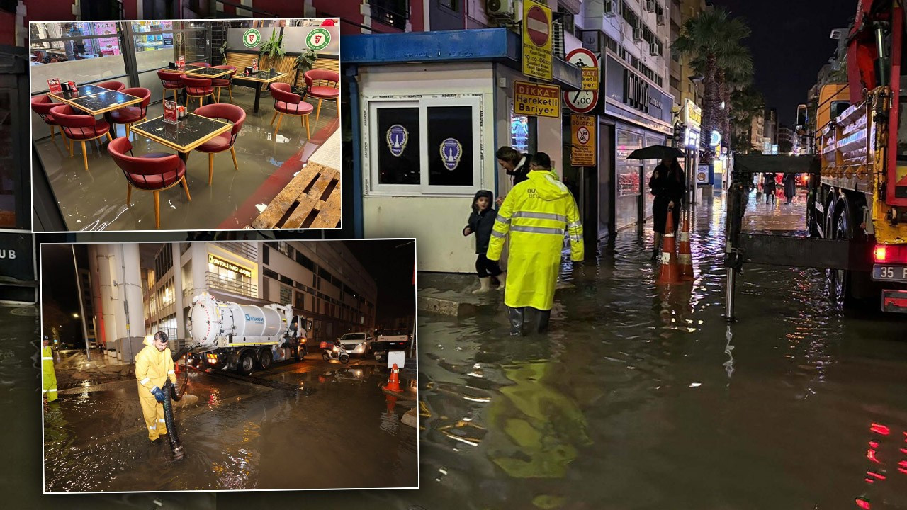 İzmir'de sağanak çilesi! Deniz seviyesi 85 santimetreye kadar yükseldi: Cadde ve sokaklar göle döndü