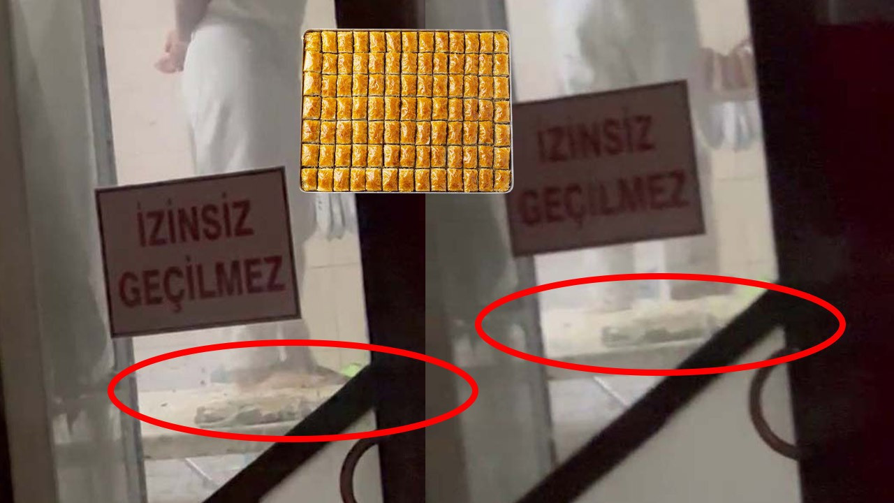 Pastanede mide bulandıran görüntüler! Adeta ayaklarıyla çiğnemiş