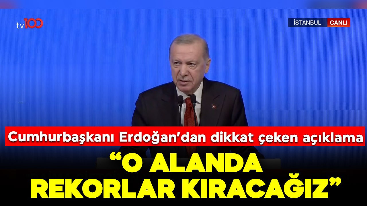 Cumhurbaşkanı Erdoğan'dan dikkat çeken açıklama: O alanda rekorlar kıracağız
