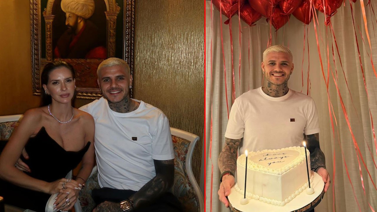 Galatasaraylı Mauro Icardi'ye romantik kutlama! Çırağan Sarayı'nda aşka geldi