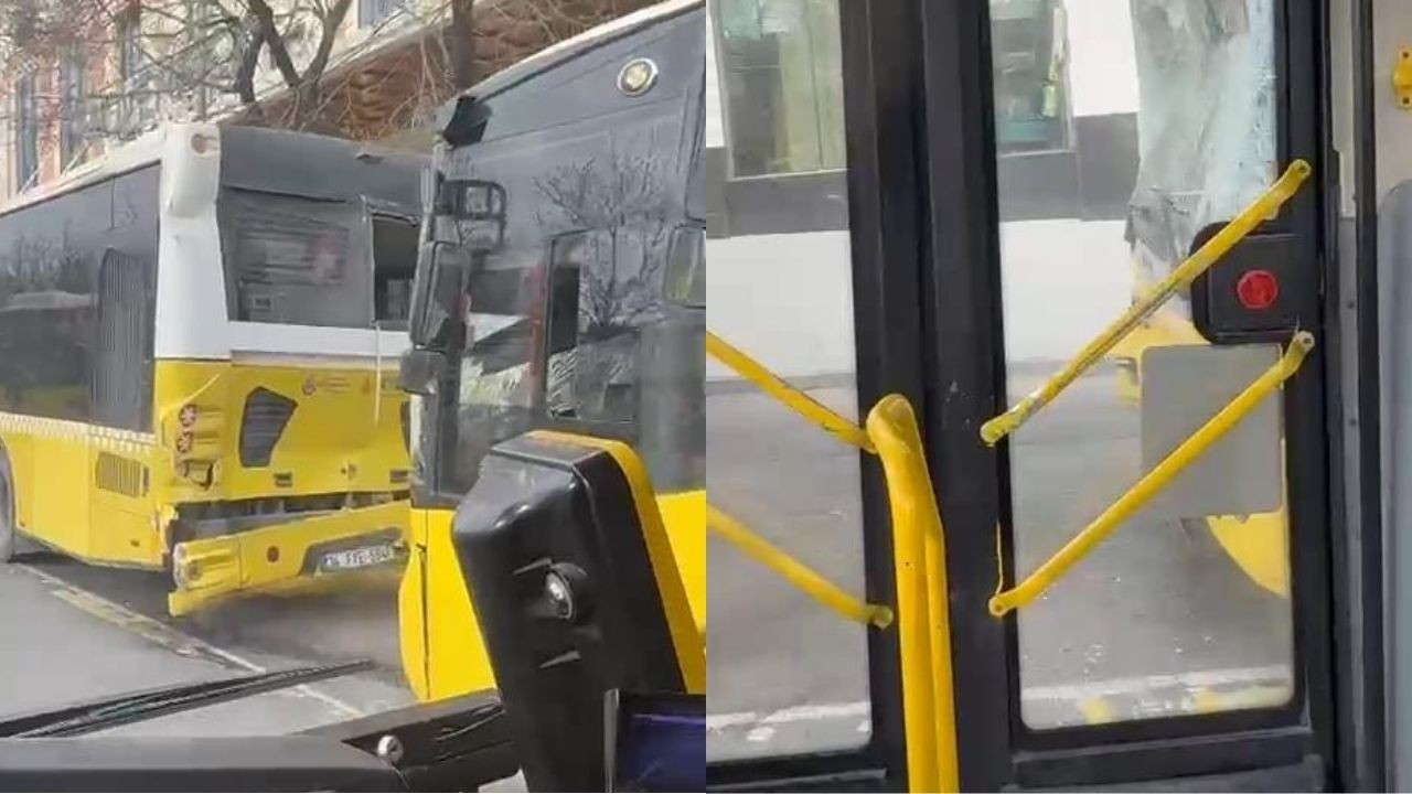 Unkapanı'nda zincirleme kaza! 3 İETT birbirine girdi