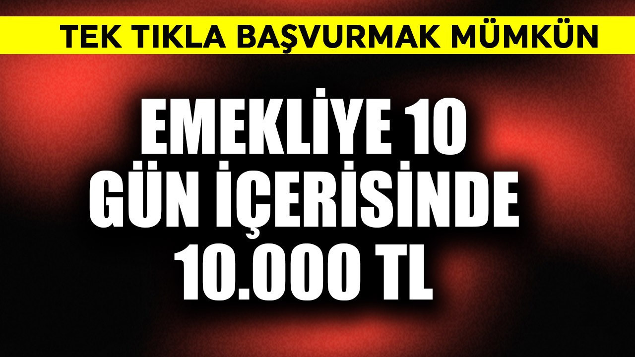 Emekliye 10 gün için 10.000 TL! Tek tıkla başvurmak mümkün