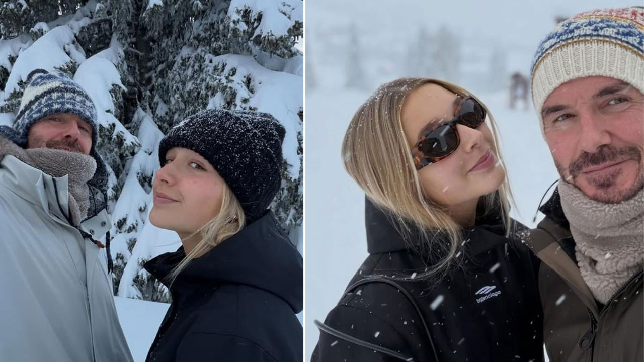 David Beckham ve kızı Harper kayak tatilinden paylaştı!