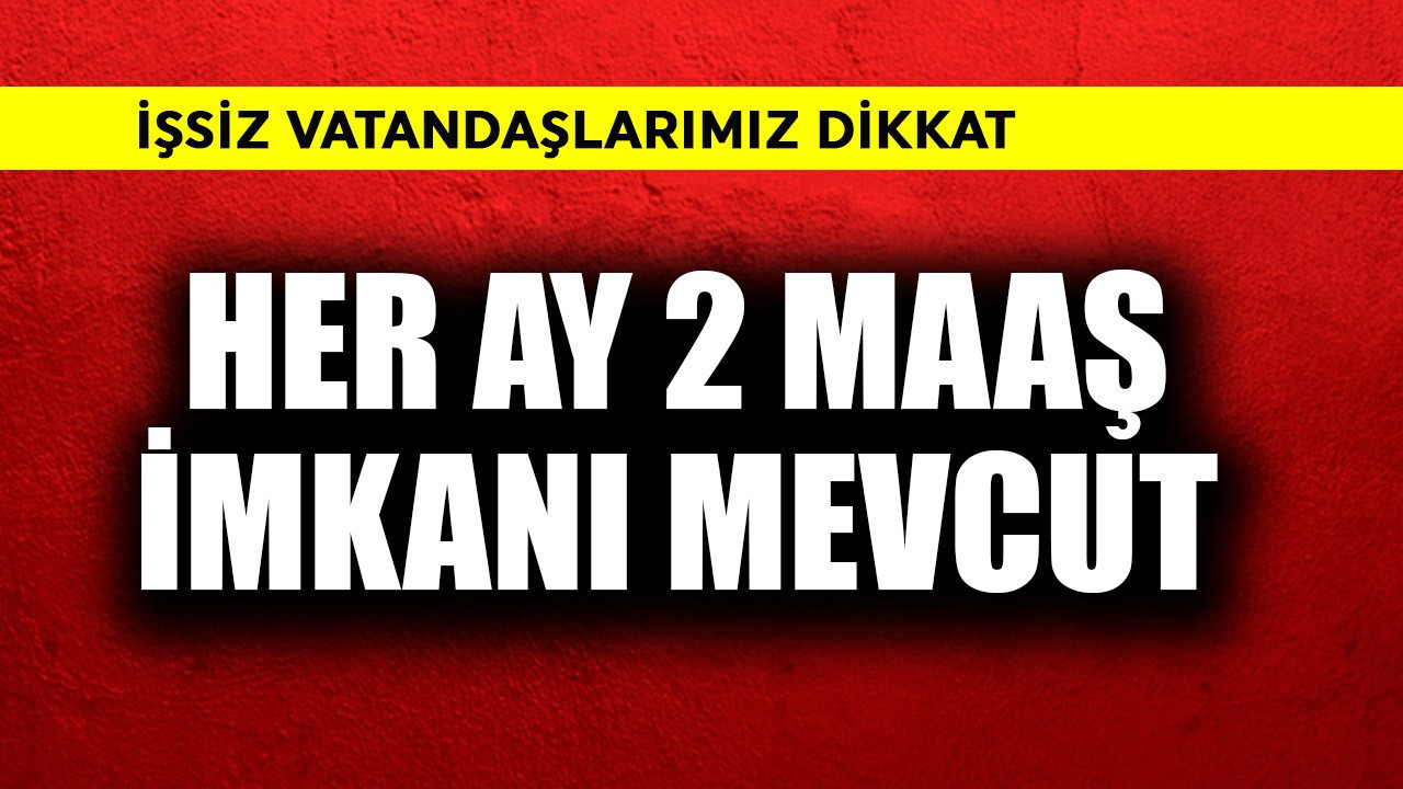 İşsizler dikkat! Her ay 2 maaş imkanı var