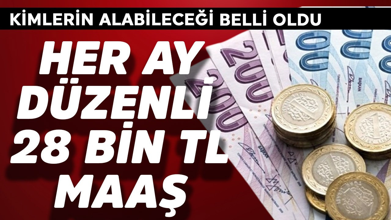 Her ay düzenli 28 bin TL maaş! Kimlerin alabileceği belli oldu